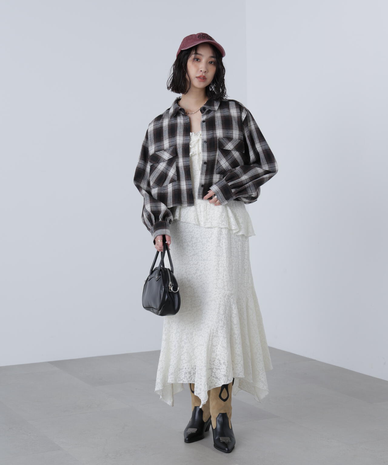 ビッグポケットショート丈シャツ