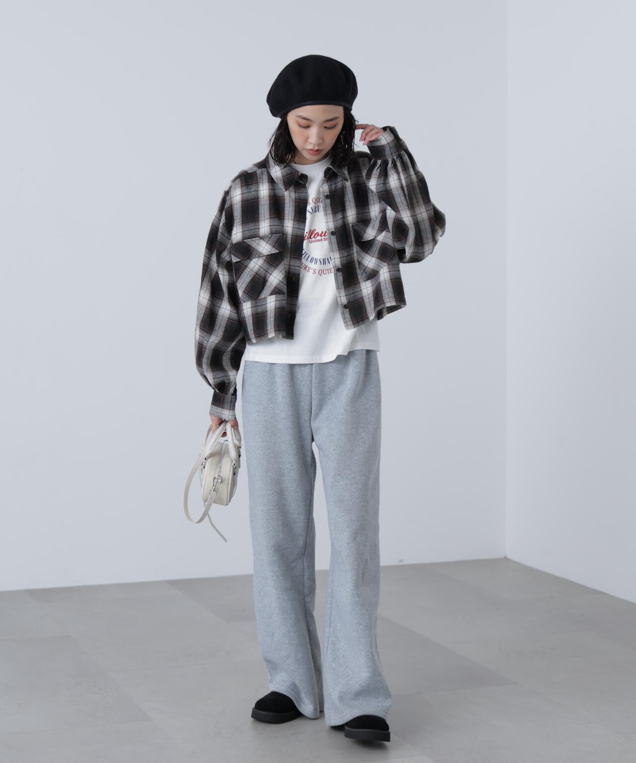 ビッグポケットショート丈シャツ