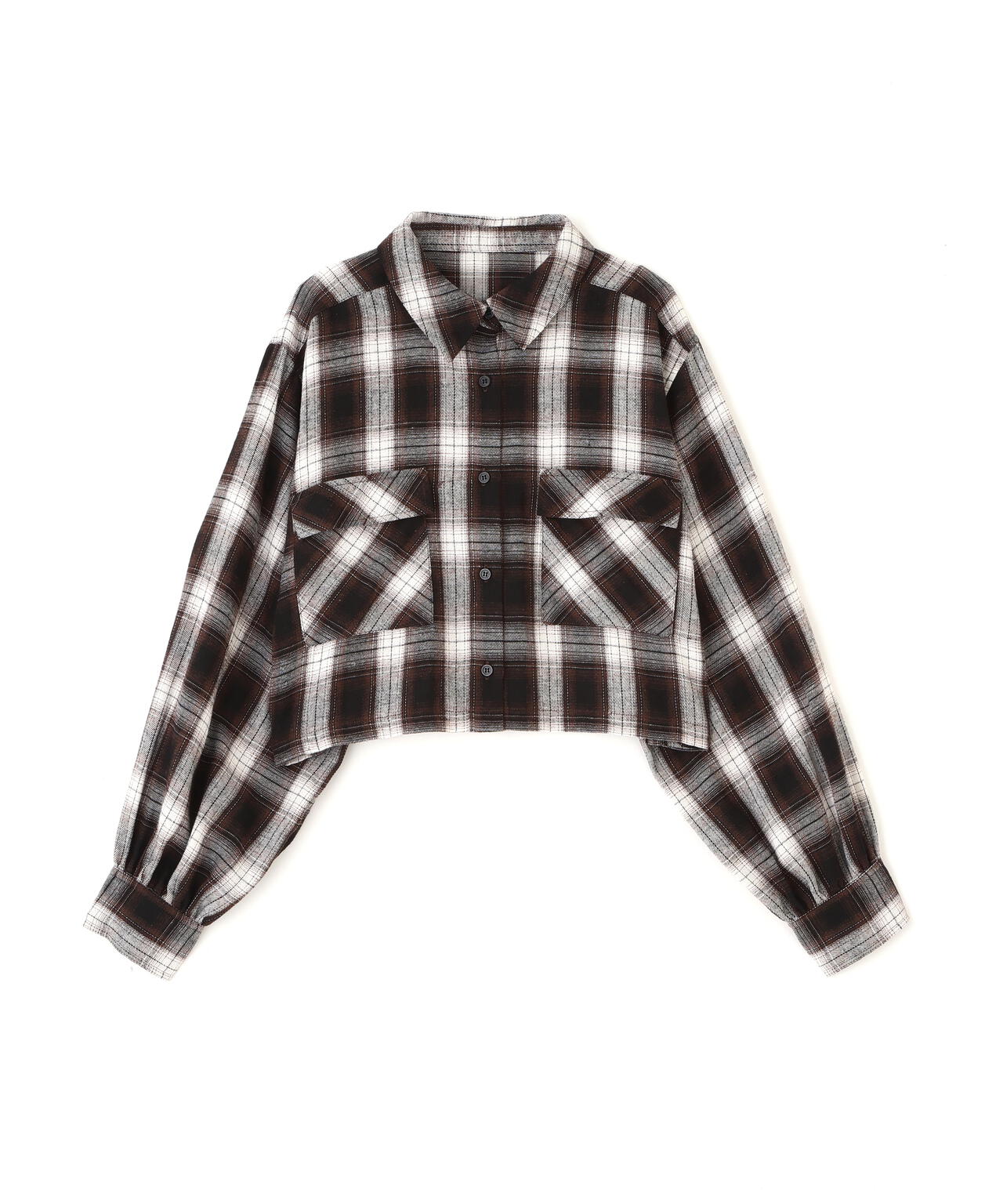 ビッグポケットショート丈シャツ