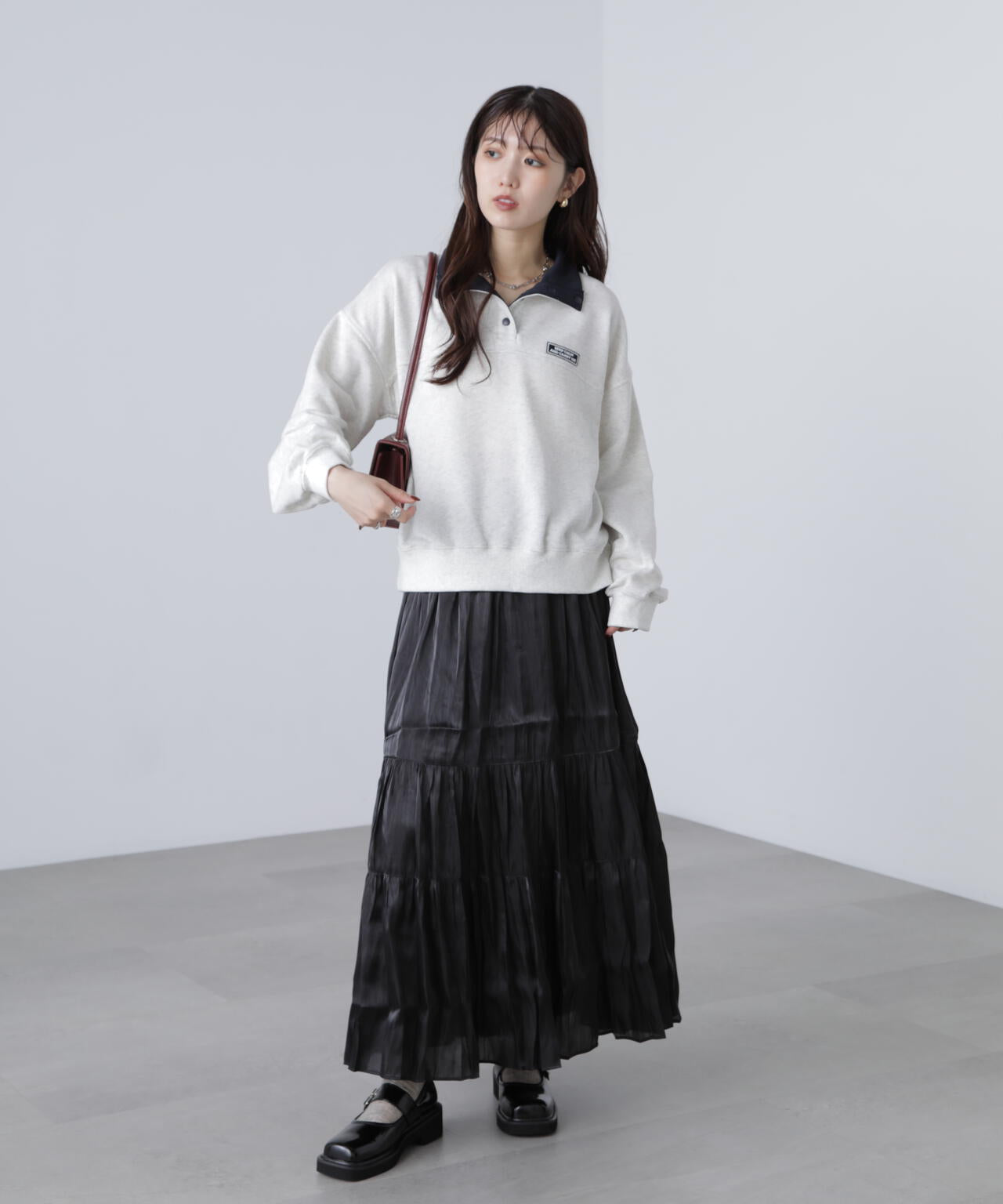 PINUE ニットティアードスカートブラック 商品検索 - PINUE