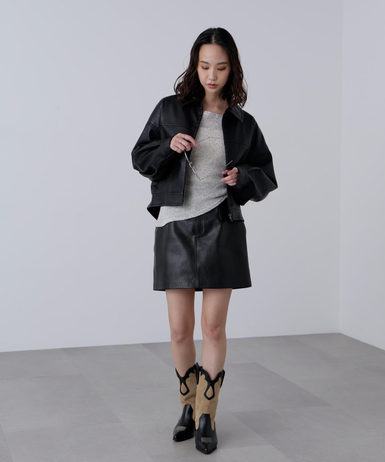 合皮ミニスカート