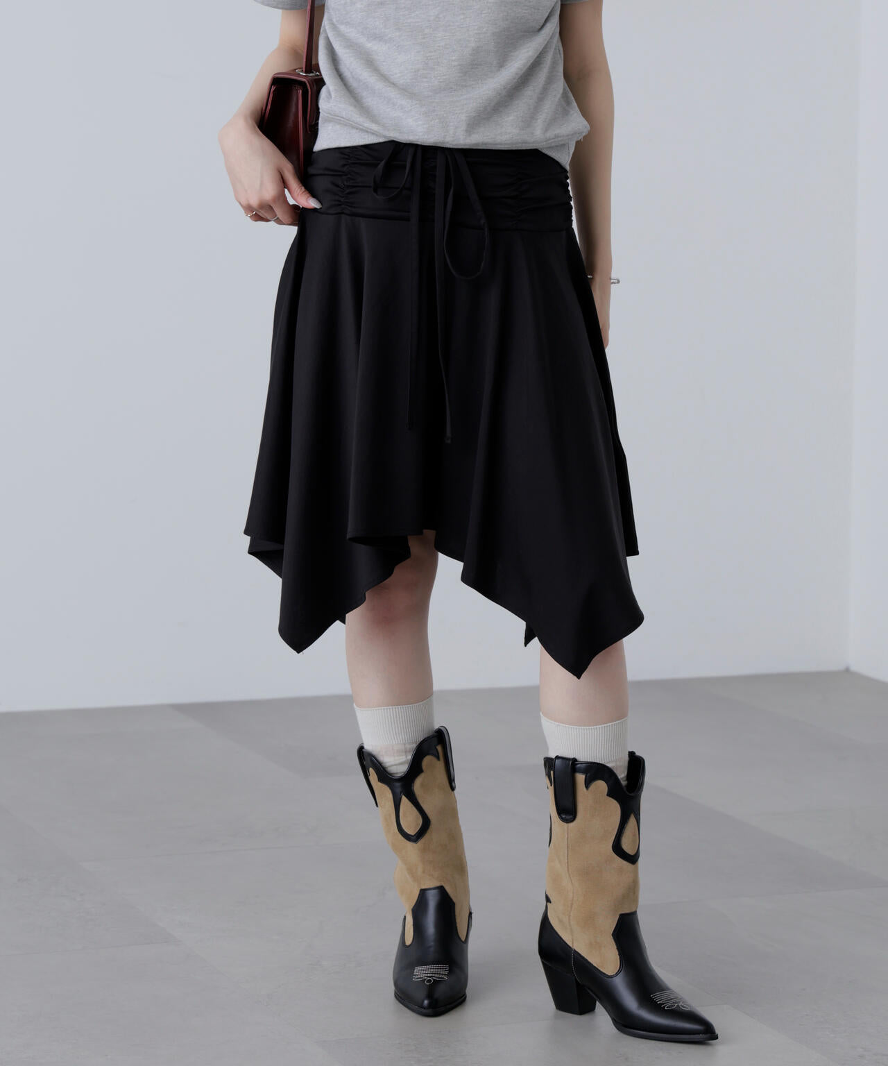 2wayイレヘムミディスカート