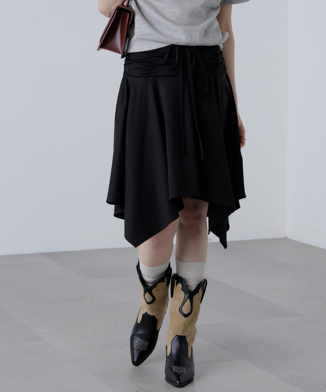 2wayイレヘムミディスカート