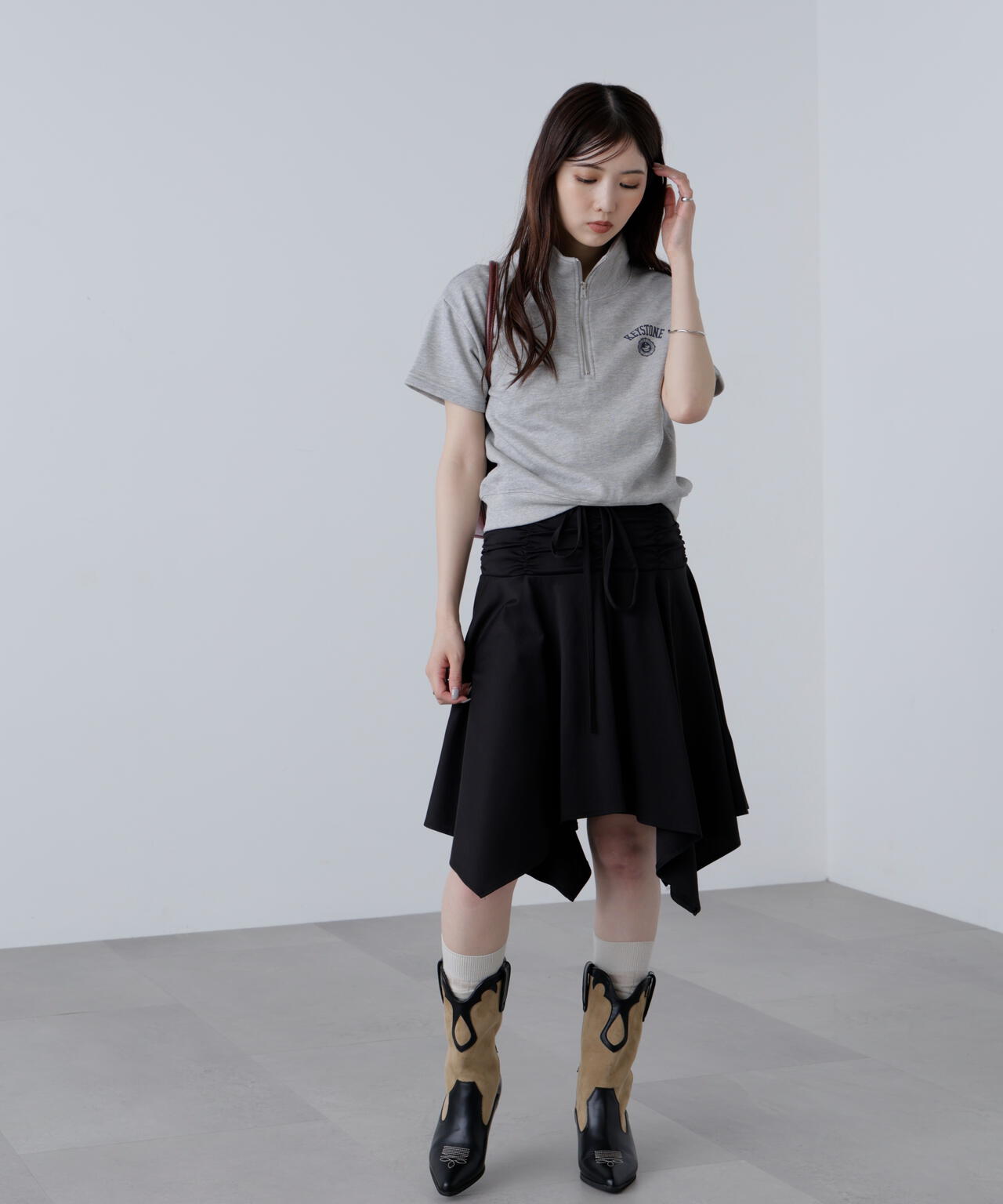 2wayイレヘムミディスカート