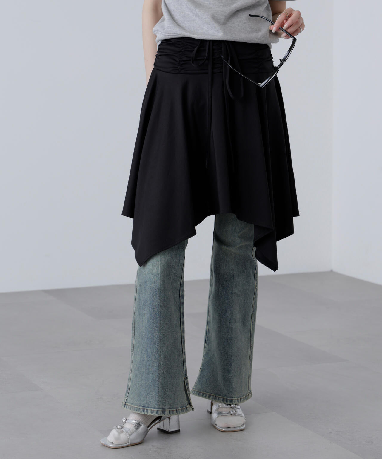 2wayイレヘムミディスカート