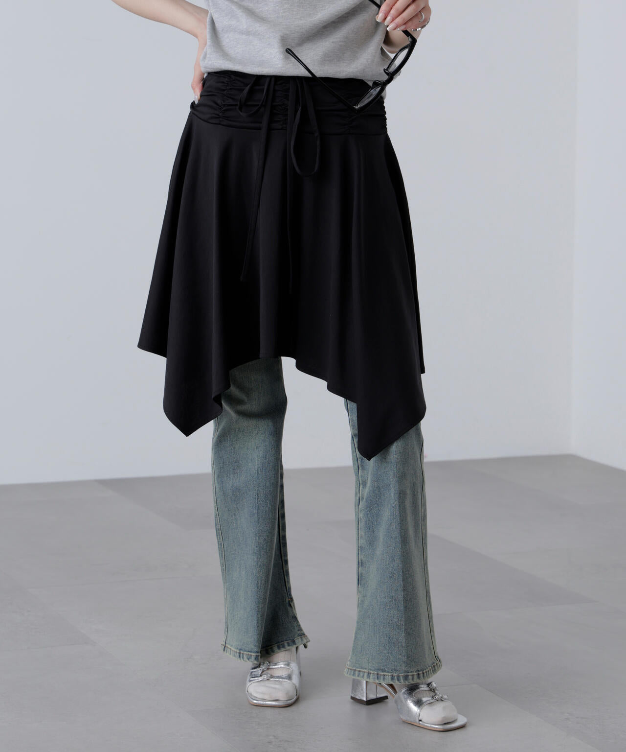 2wayイレヘムミディスカート