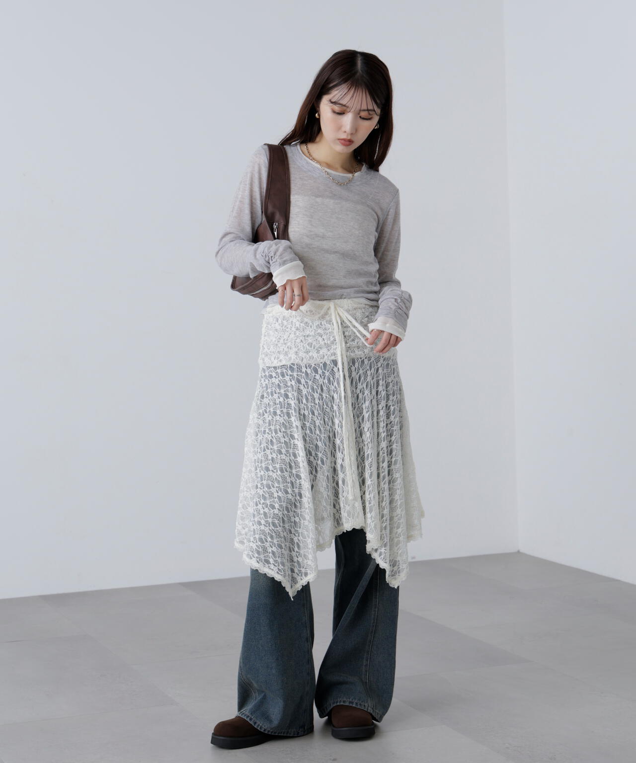 2wayイレヘムミディスカート