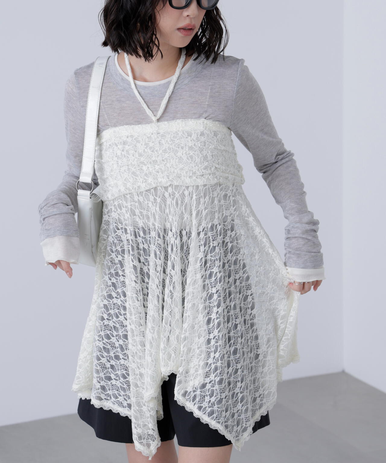 2wayイレヘムミディスカート