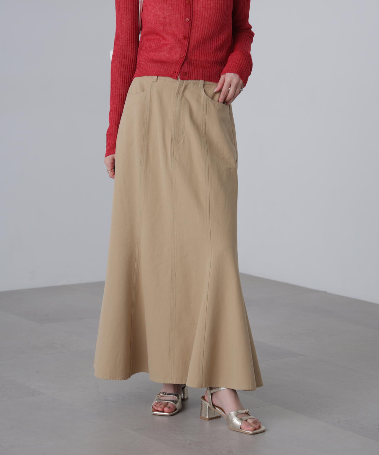 スカート meomeotan Floral Motif Chenille Knited