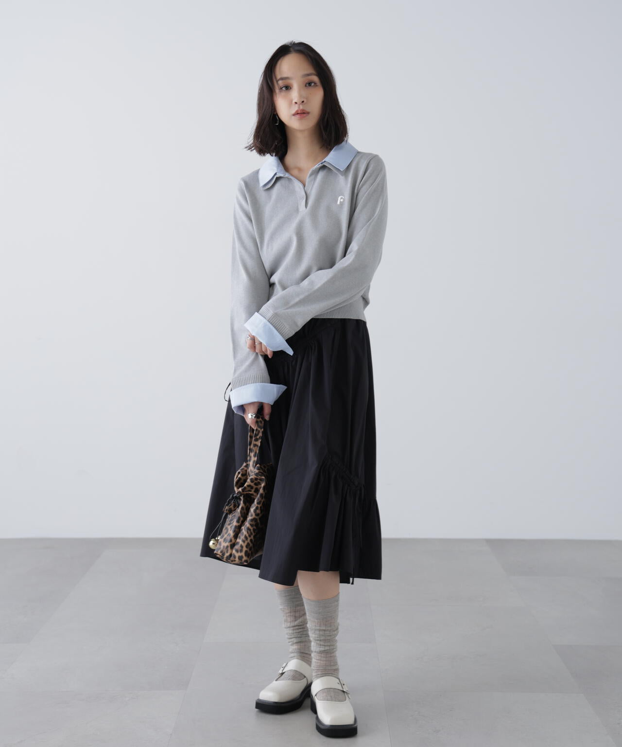 ANDMARY リボンプリーツスカート ANDMARY】Liz ribbon mini skirt