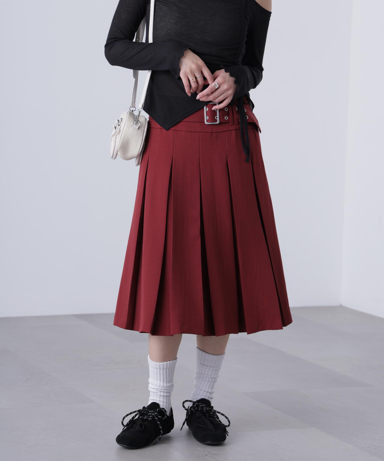 Malbon プリーツスカート＋ポロシャツ 上下セット 限定レッド 即購入可✅ タックプリーツミディスカート | FREE'S MART（フリーズマート