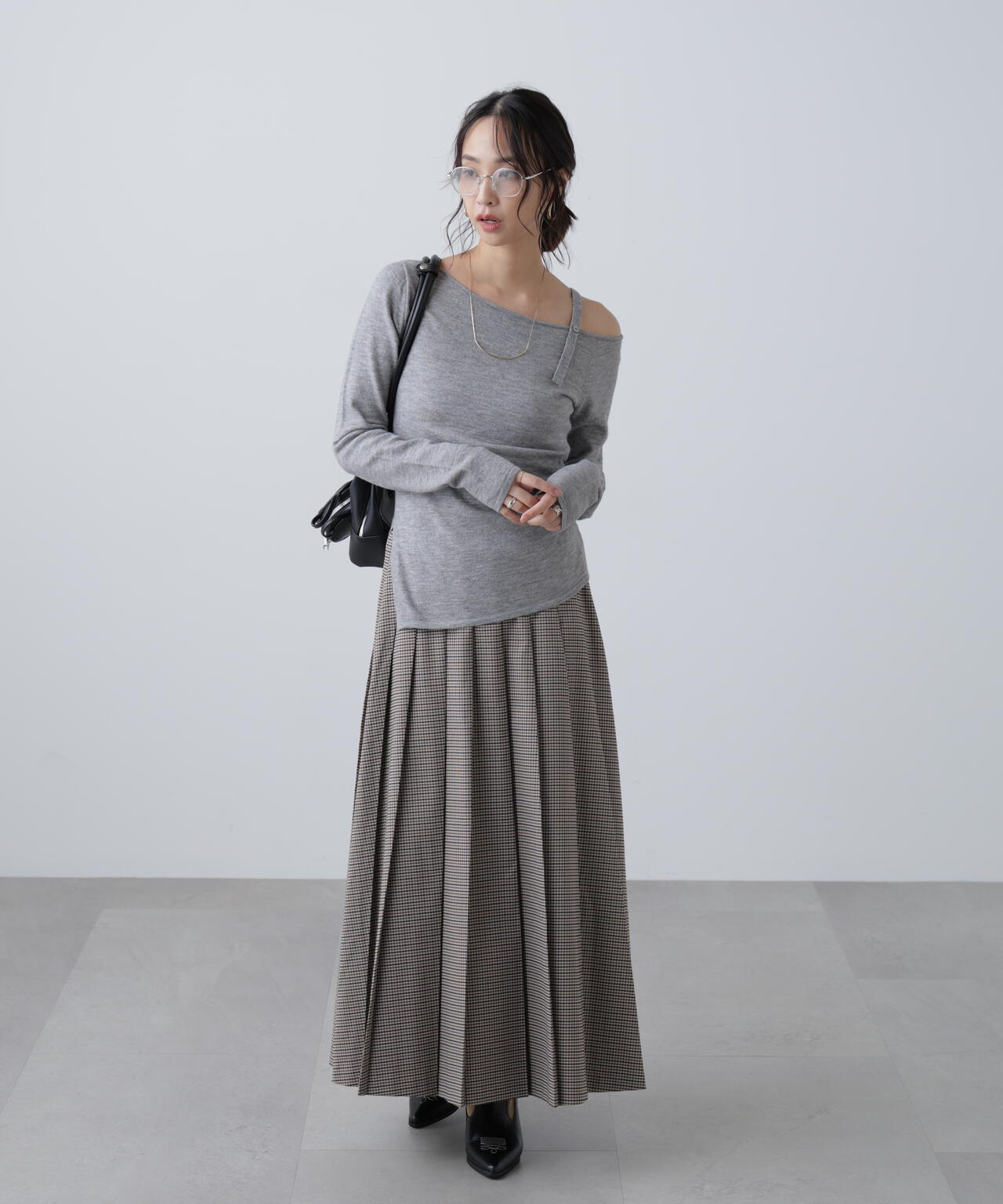 プリーツプリーズ　グレー　ロングスカート　美品 プリーツロングスカート | FREE'S MART（フリーズマート