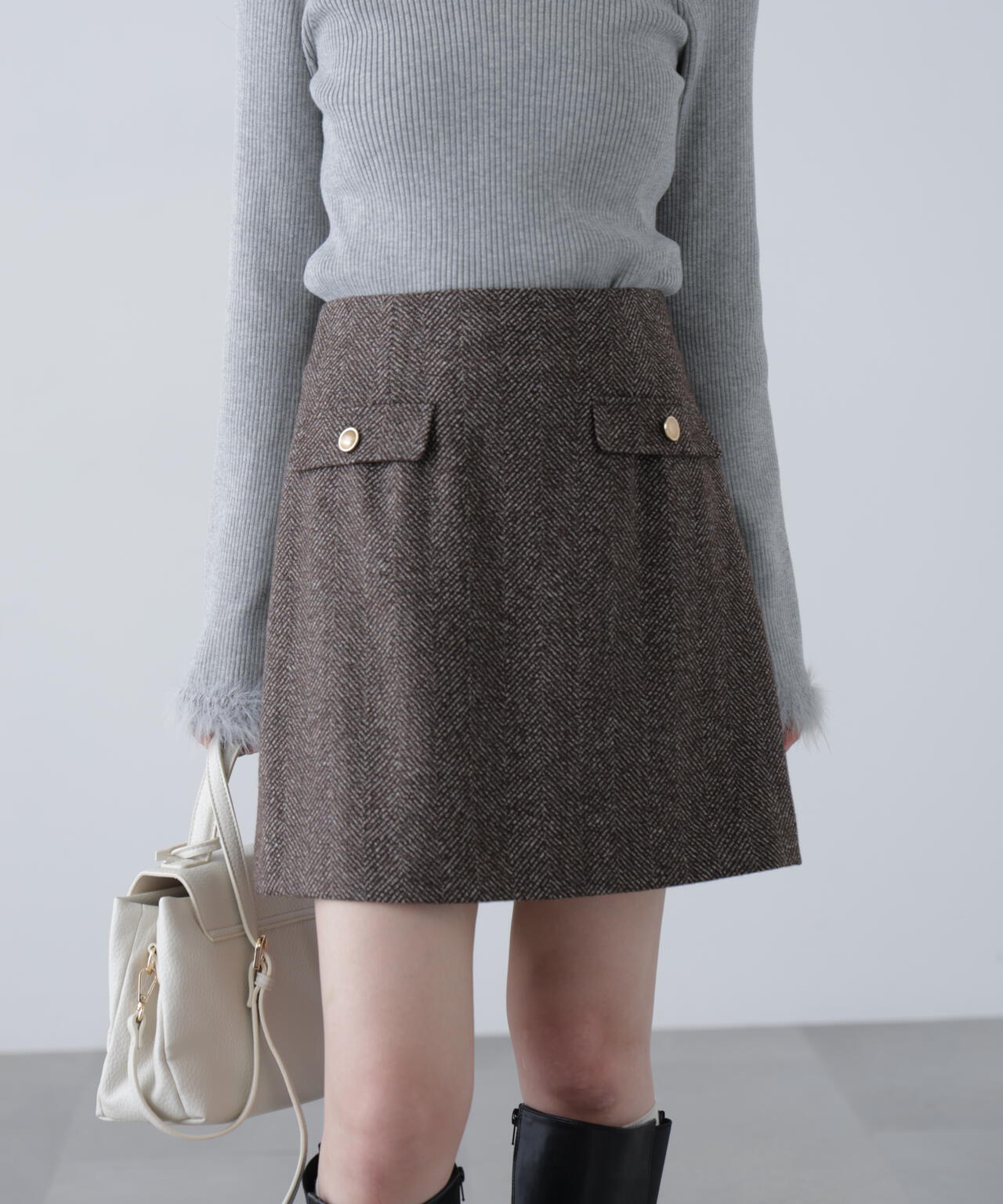 MAJE マージュ コットン混ツイード ミニスカート MAJE マージュ コットン混ツイード ミニスカート レディース