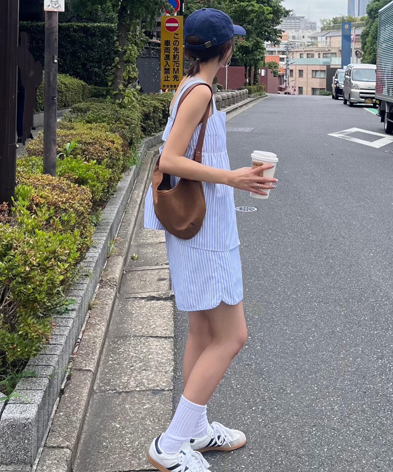 〈セットアップ対応〉ストライプショートパンツ