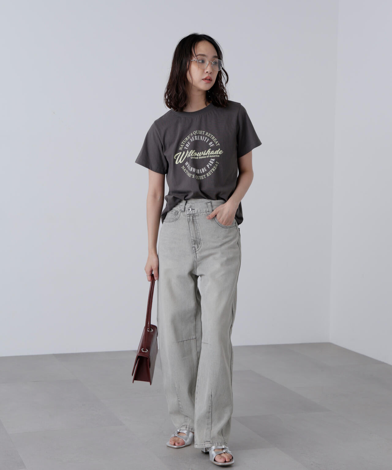 低身長サイズ/Sシリーズ]アシメベルトコクーンデニムパンツ | FREE'S