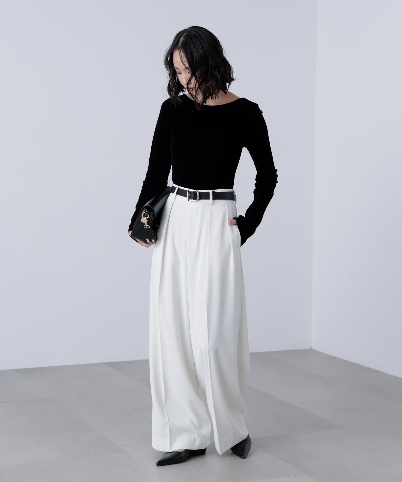 【はかな企画】【低身長向けXXSあり】2タックハイウエストスラックス〈ＭＦＭ〉