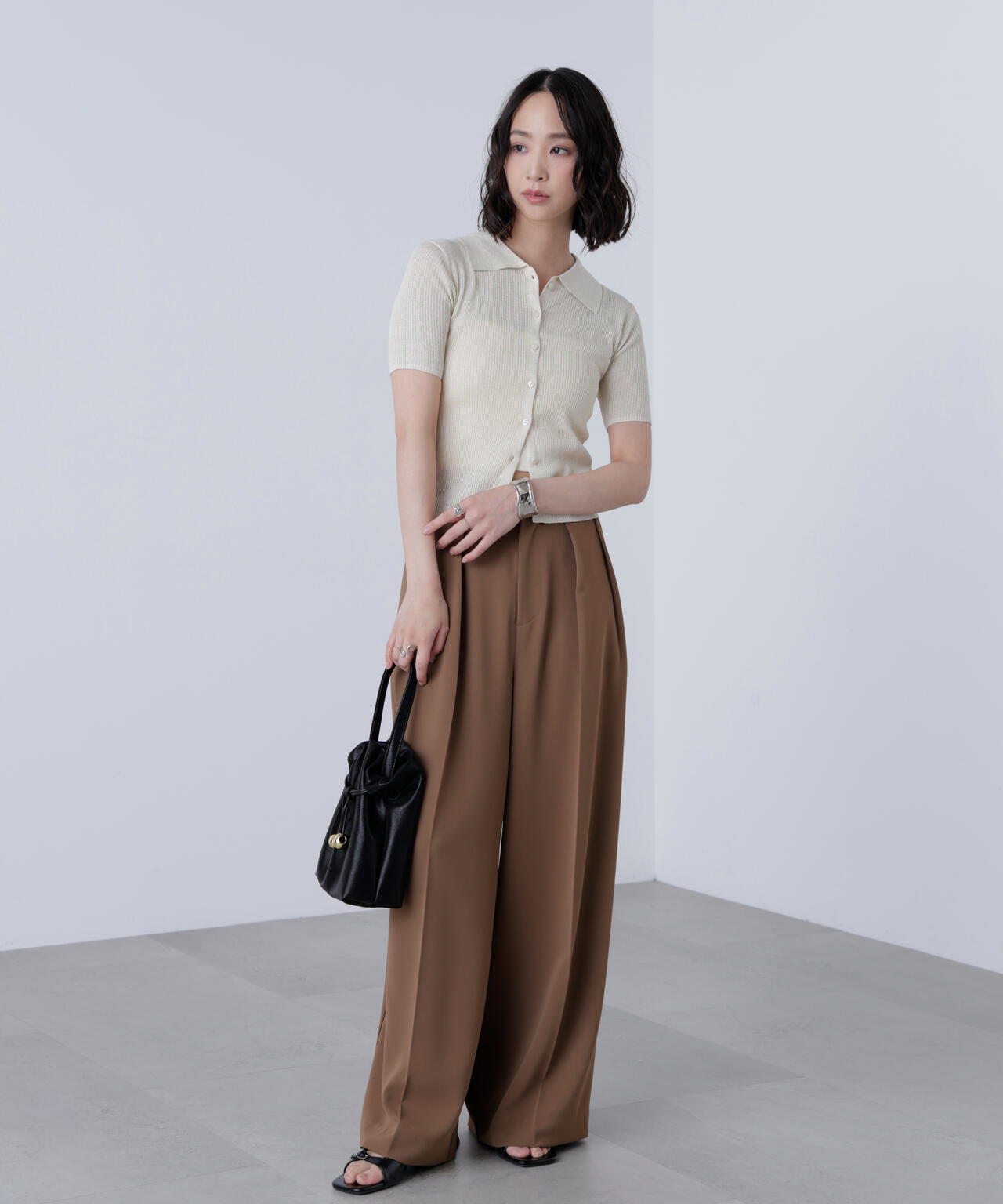 はかな企画】【低身長向けXXSあり】2タックハイウエストスラックス