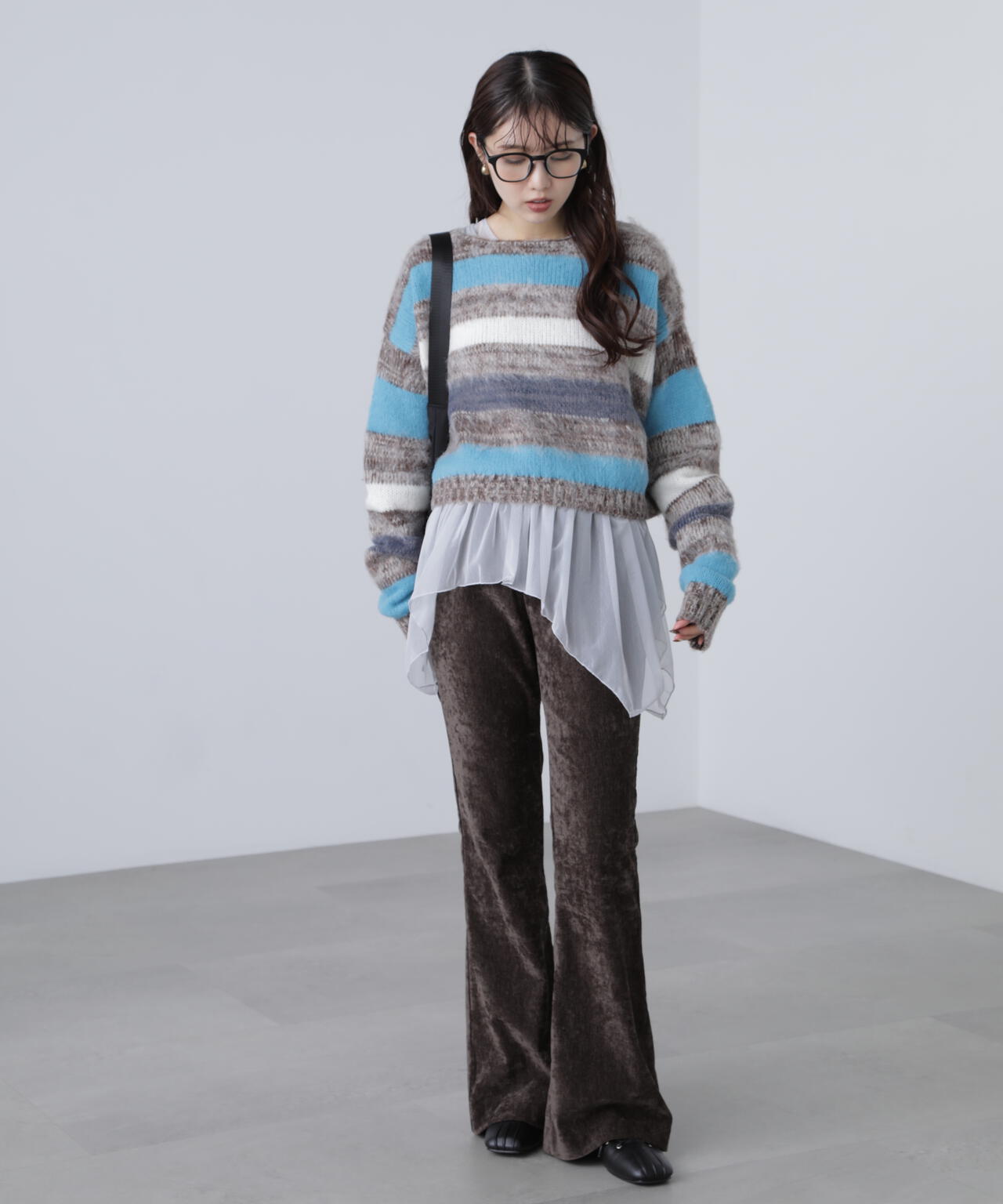 ベロアフレアレギンスパンツ