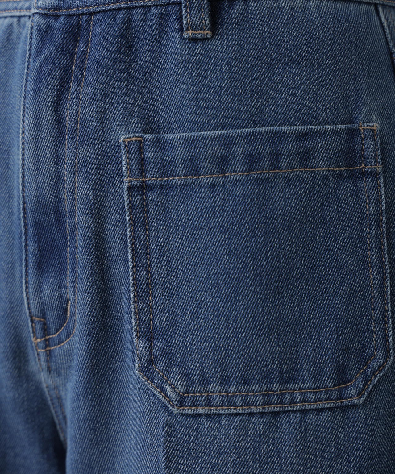 フロントポケットソフトバギーデニムパンツ