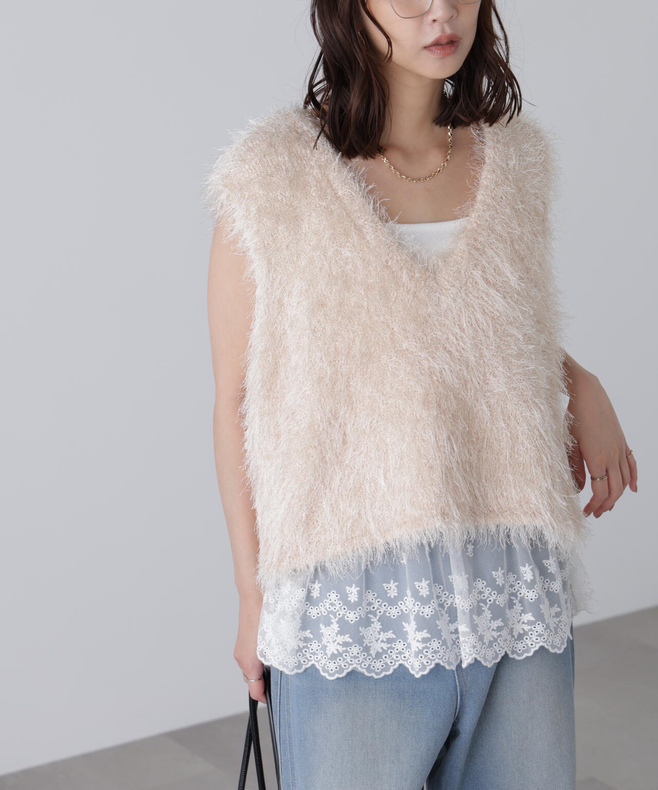 レースドッキングタンクトップ