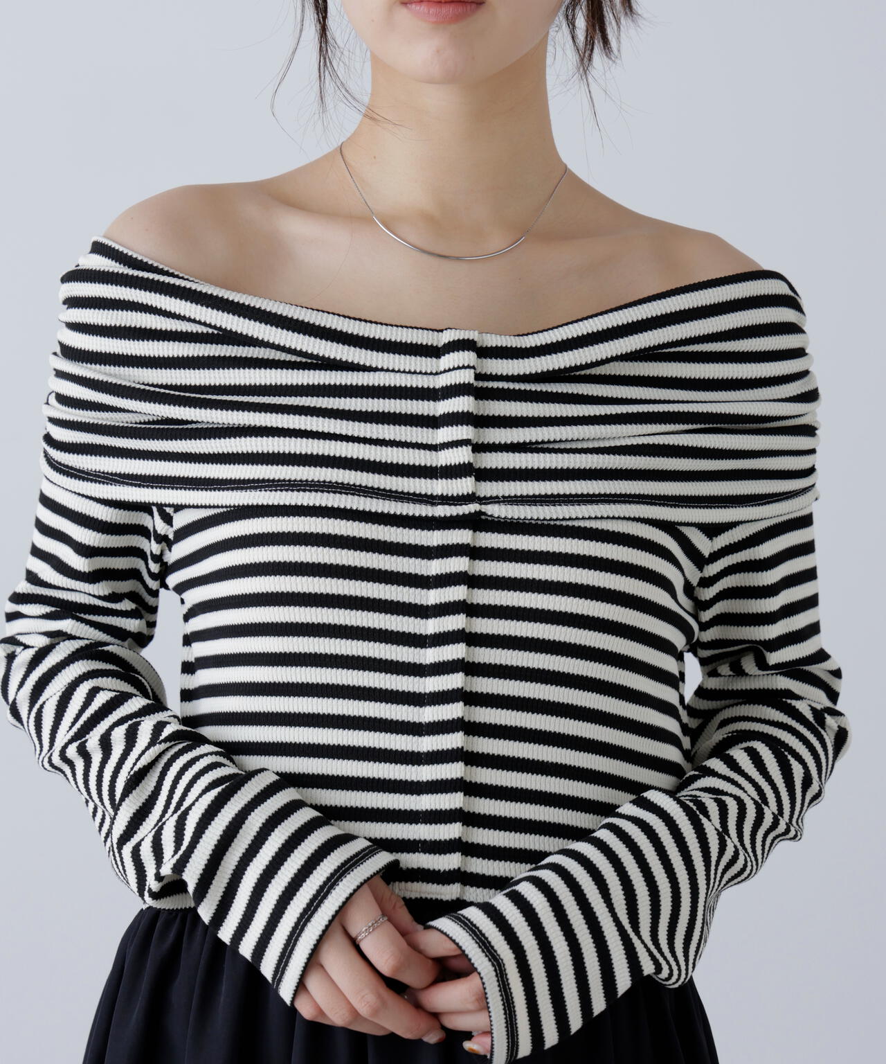 オフショルドッキングワンピース