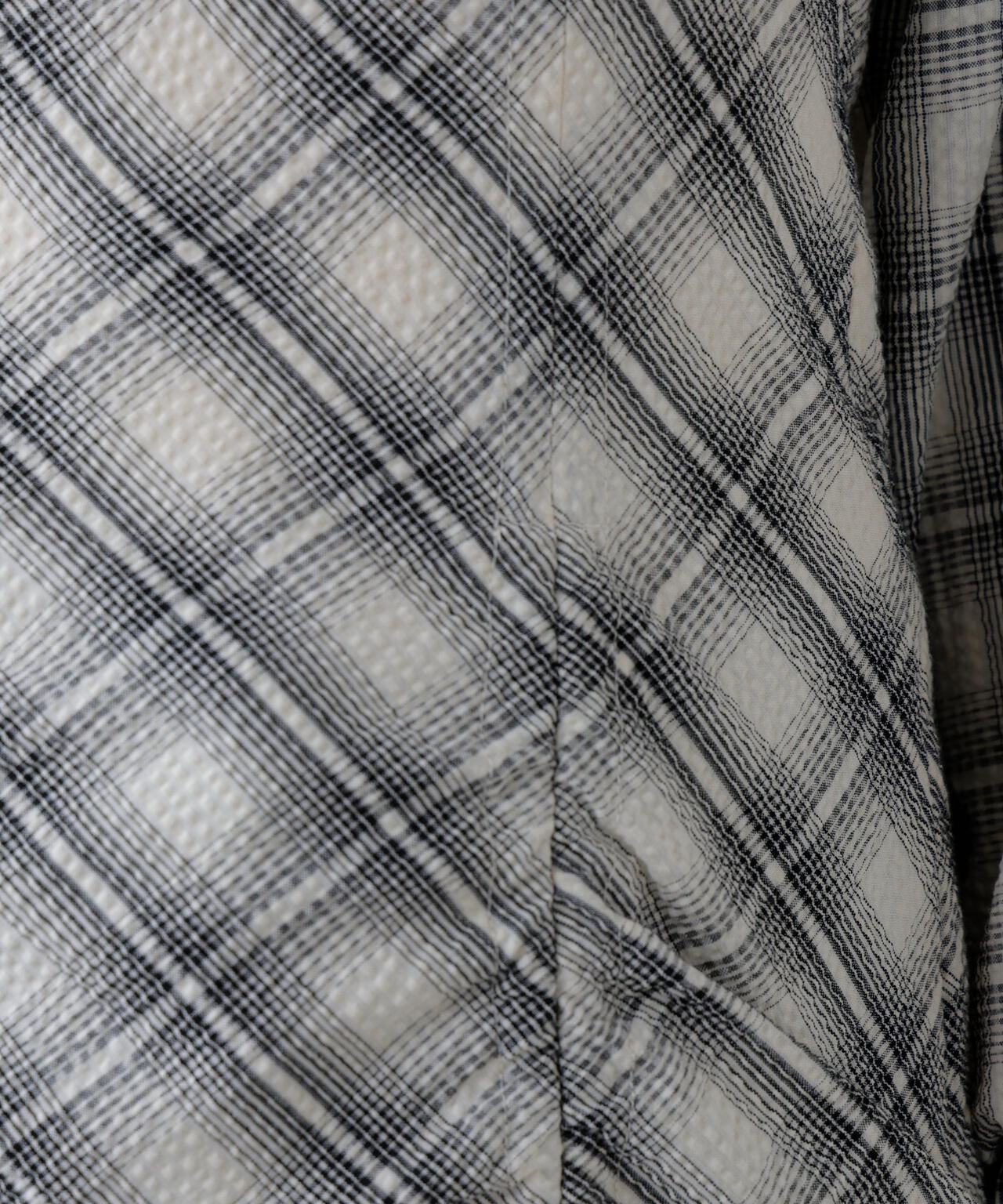 シャーリングドロストリボンチェックミニワンピース