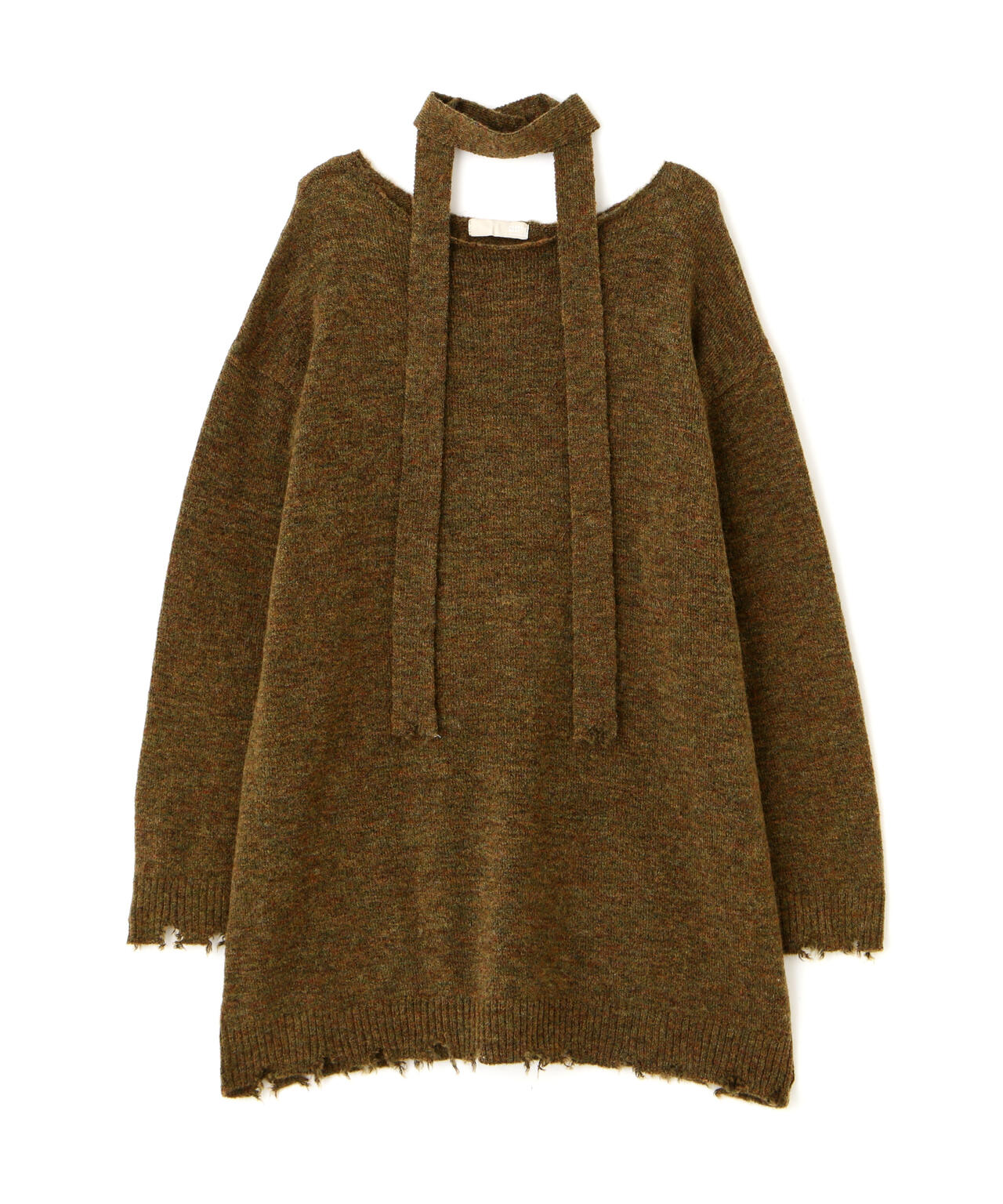 モヘヤ混タイ付きルーズミニワンピース