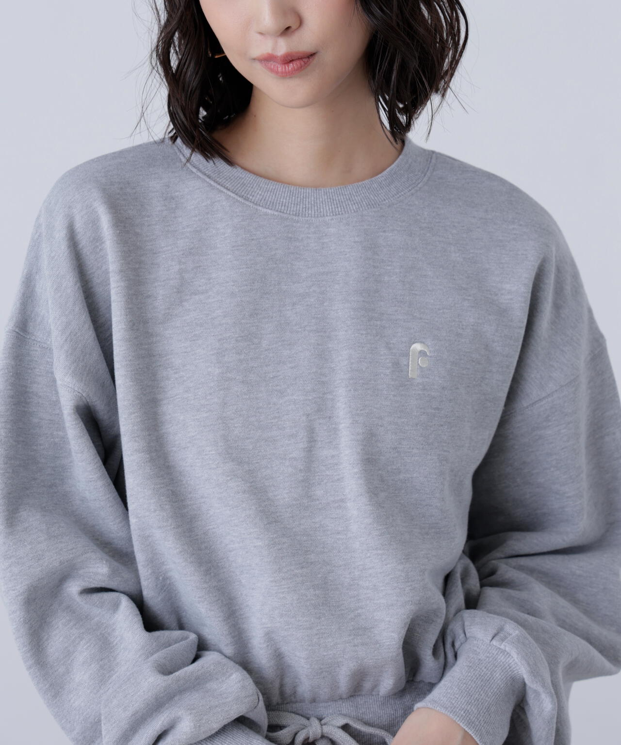 ロゴ刺繍スウェットミニワンピース