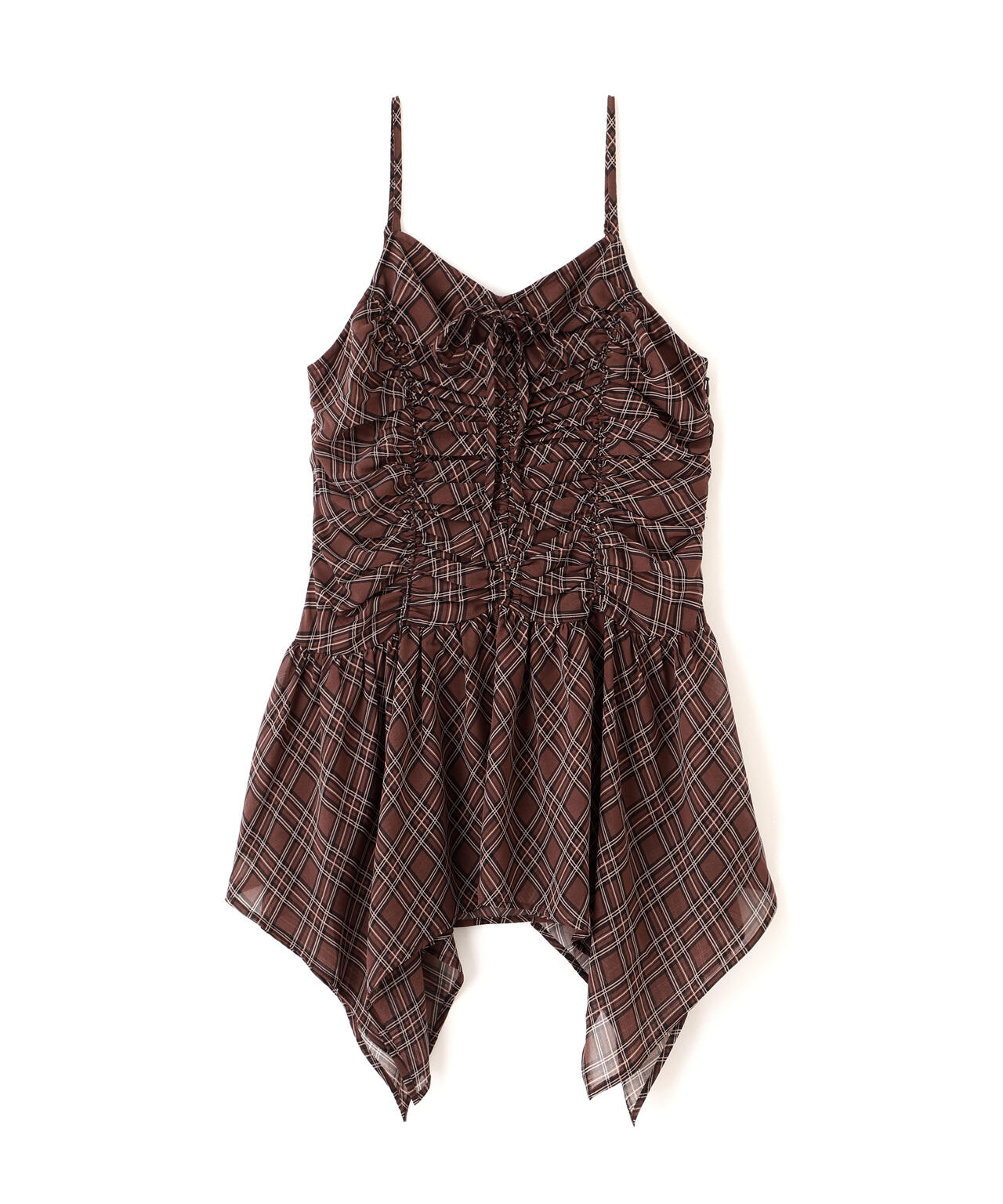 ドロストイレヘムキャミミニワンピース