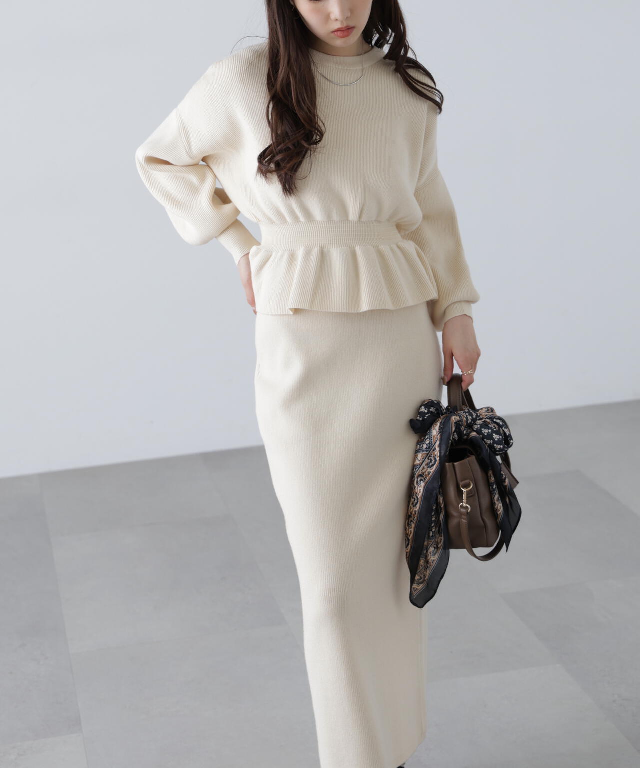 eume 6点セット ペプラムニットセットアップ | FREE'S MART（フリーズマート