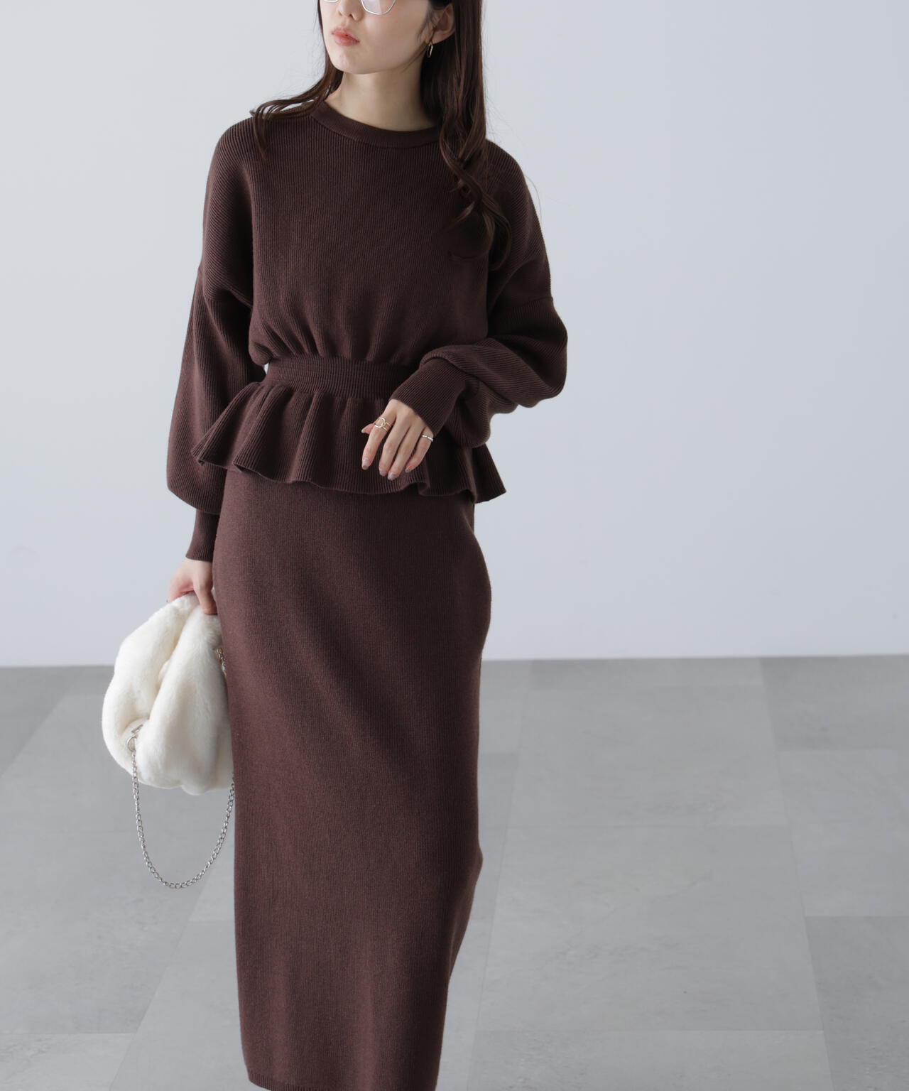 ペプラムニットセットアップ | FREE'S MART（フリーズマート