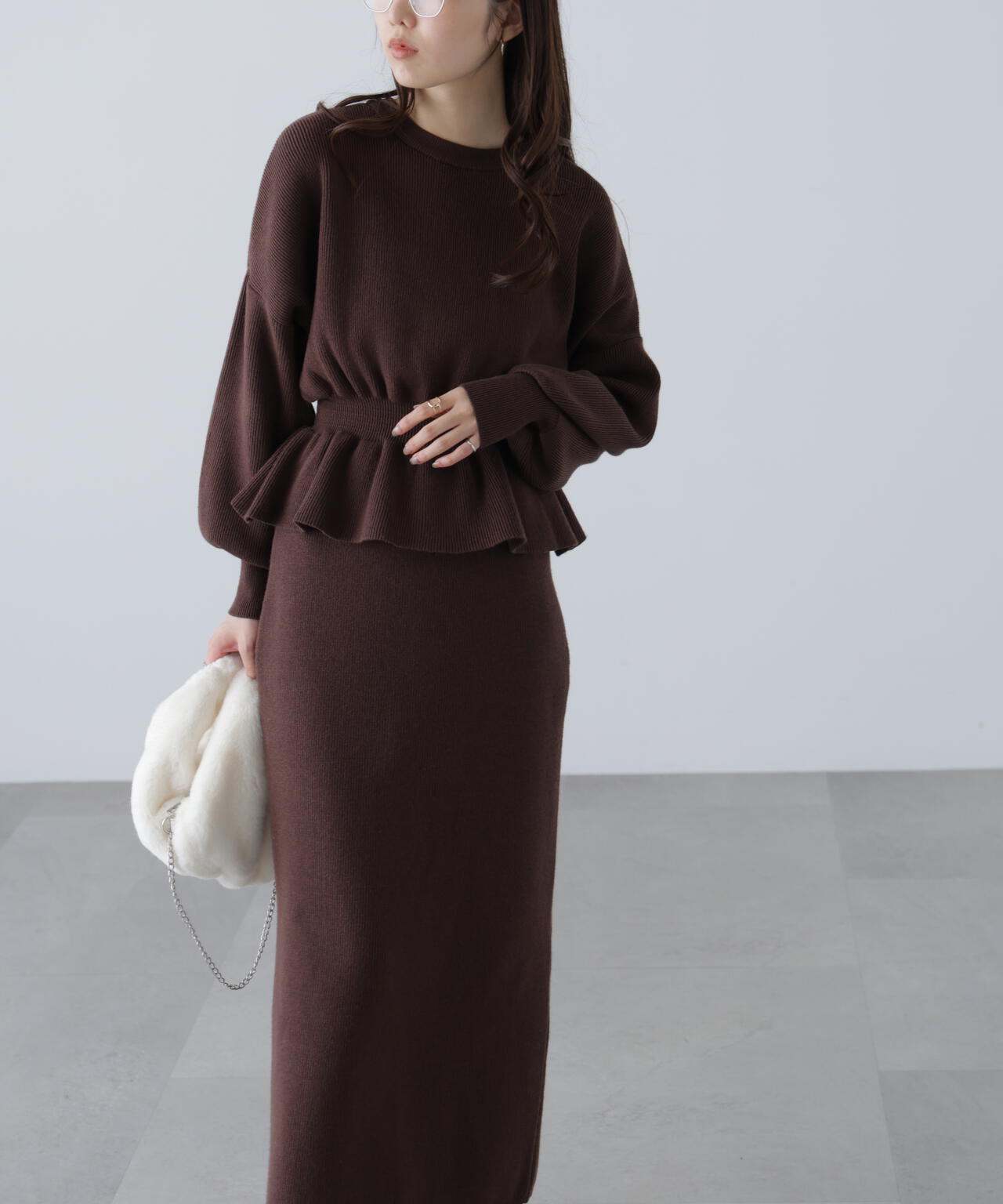 ma_sa　スラックス&ペプラムニット ペプラムニットセットアップ | FREE'S MART（フリーズマート