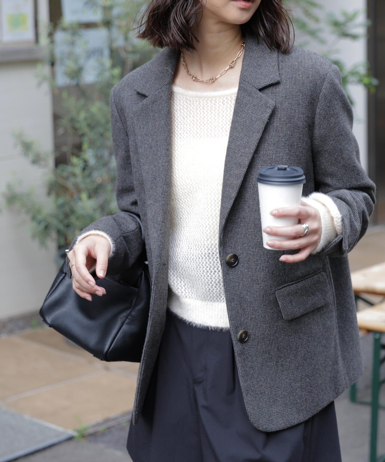 ウール混オーバーサイズジャケット