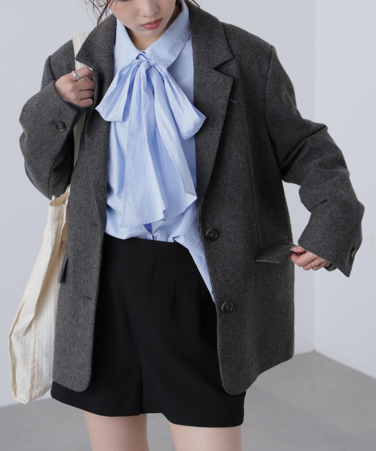 ウール混オーバーサイズジャケット