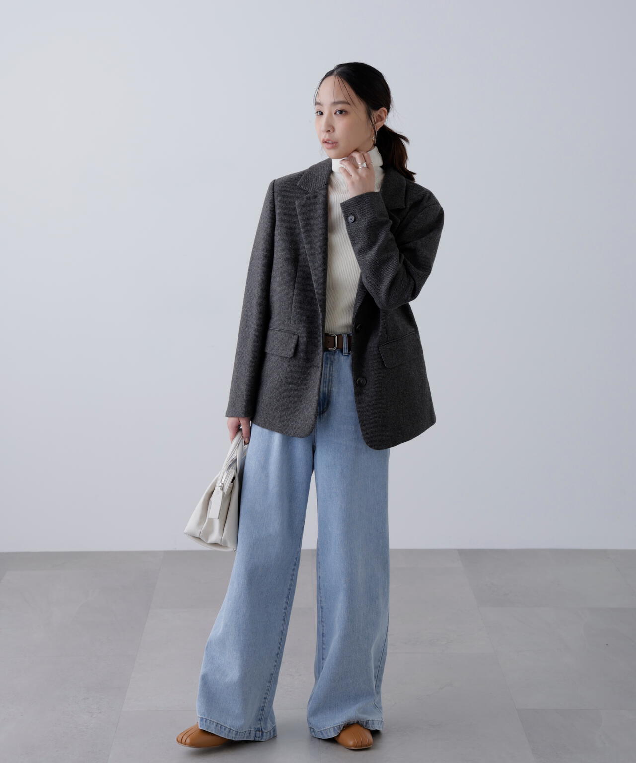 ウール混オーバーサイズジャケット