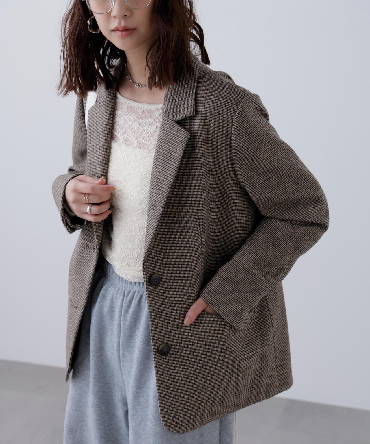 ウール混オーバーサイズジャケット