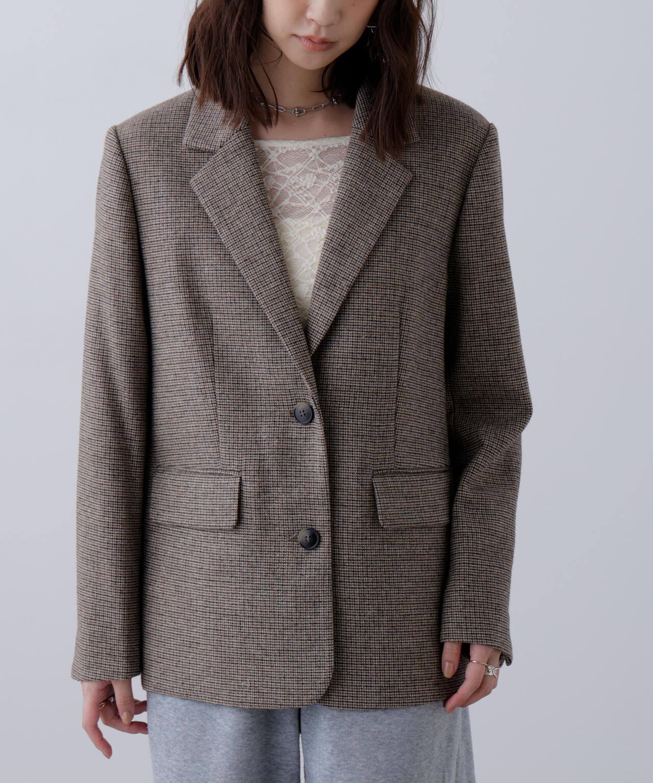 ウール混オーバーサイズジャケット