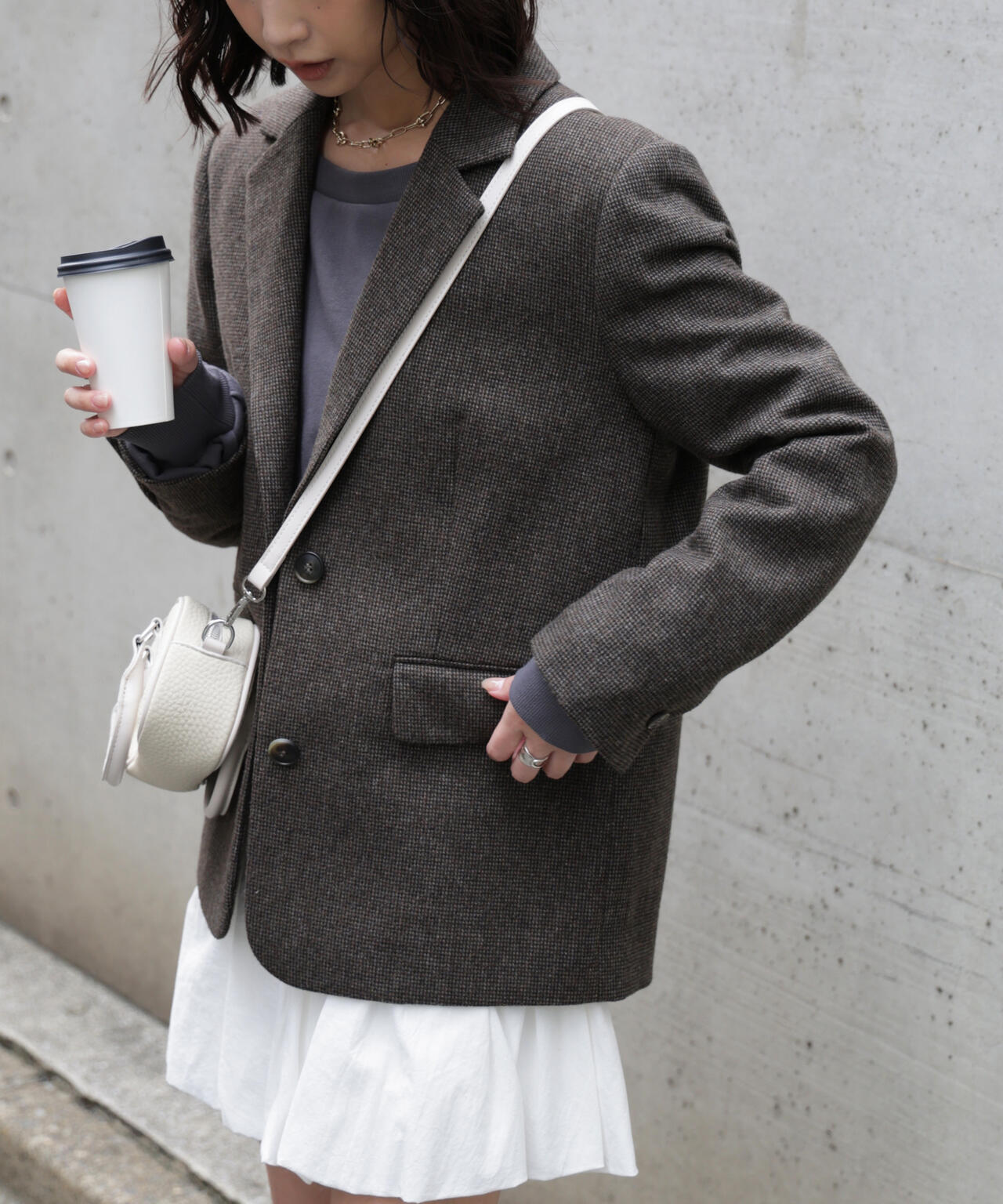 ウール混オーバーサイズジャケット