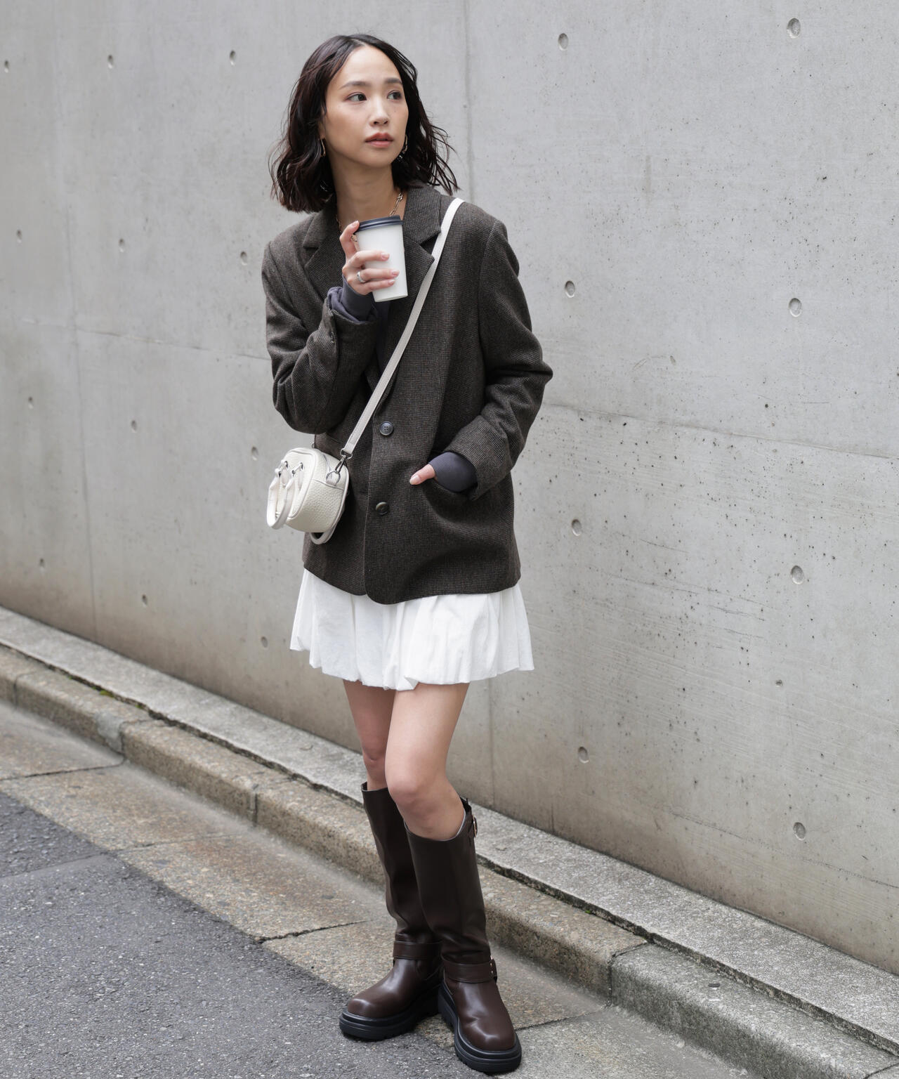 ウール混オーバーサイズジャケット