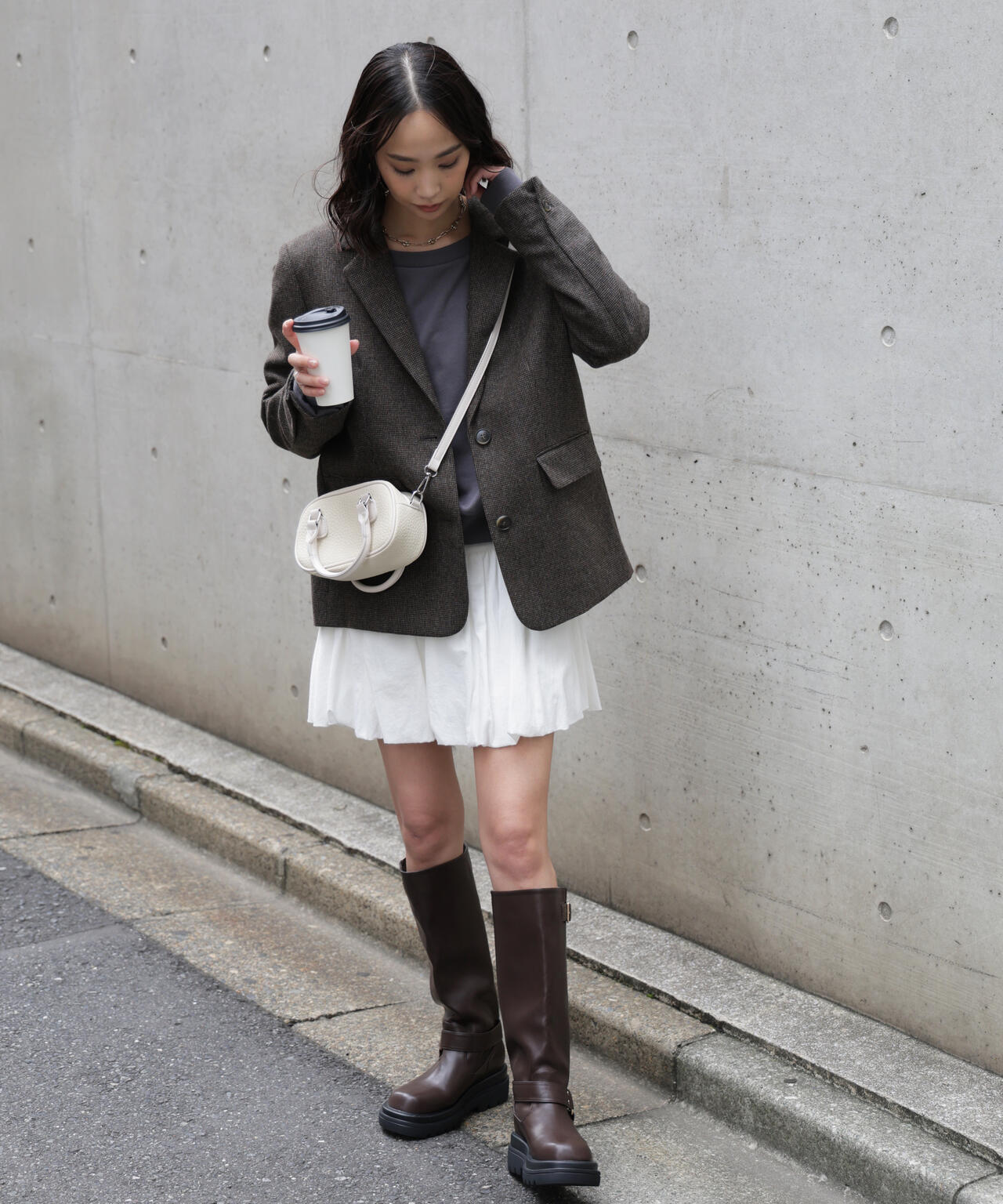 ウール混オーバーサイズジャケット