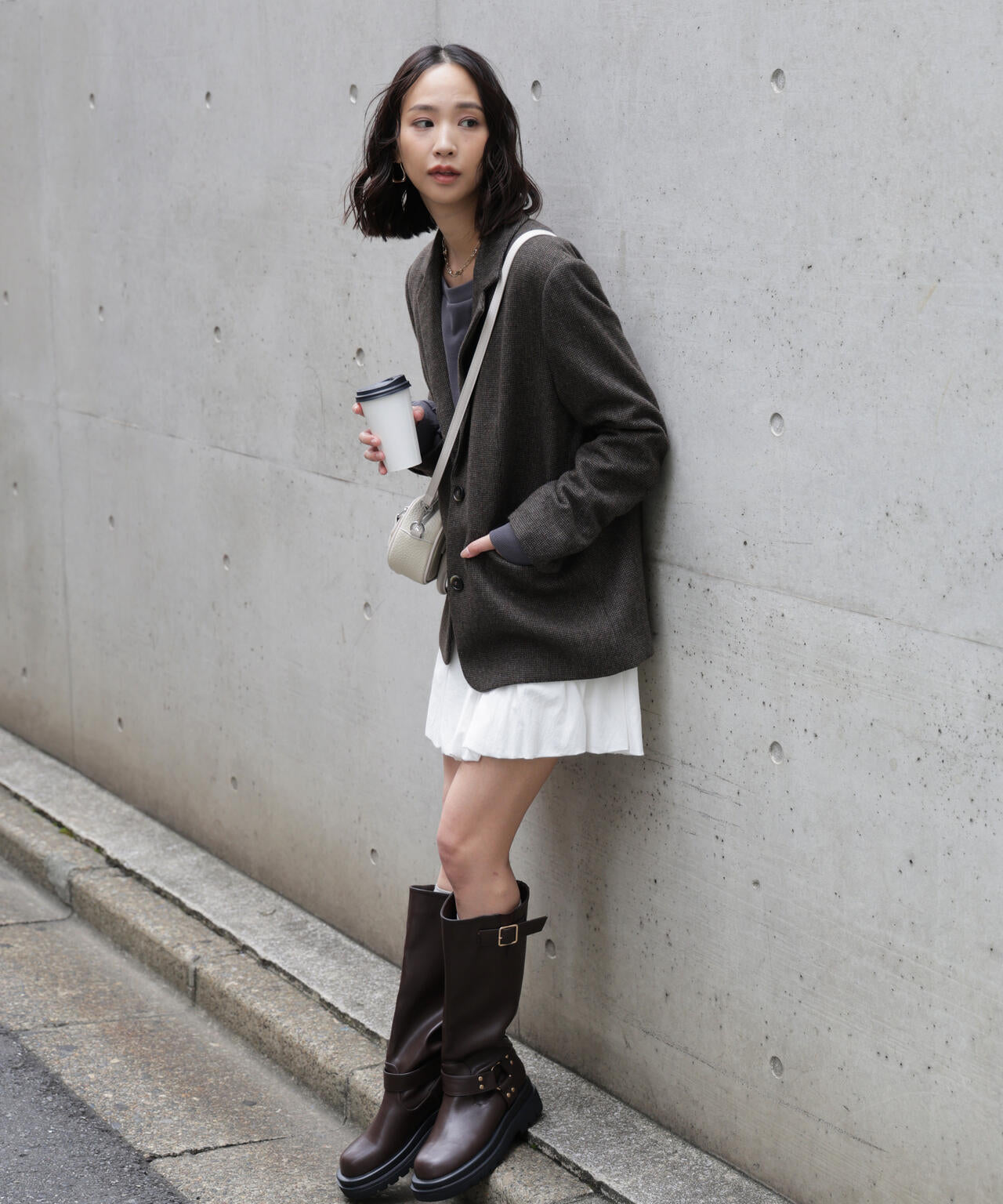 ウール混オーバーサイズジャケット