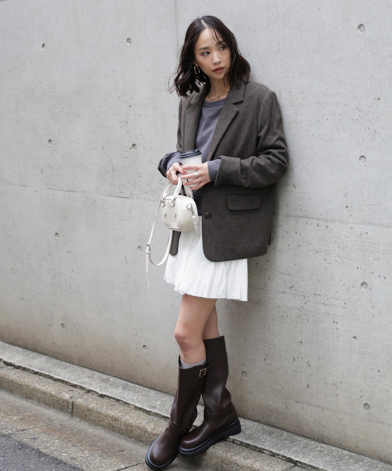 ウール混オーバーサイズジャケット