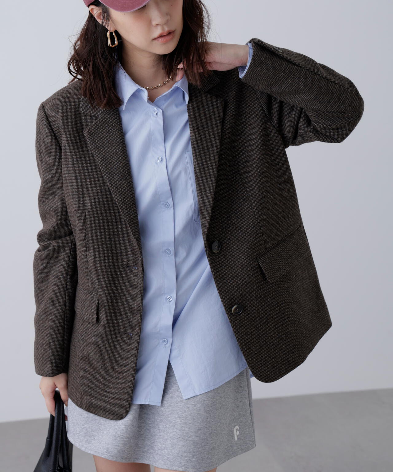 ウール混オーバーサイズジャケット