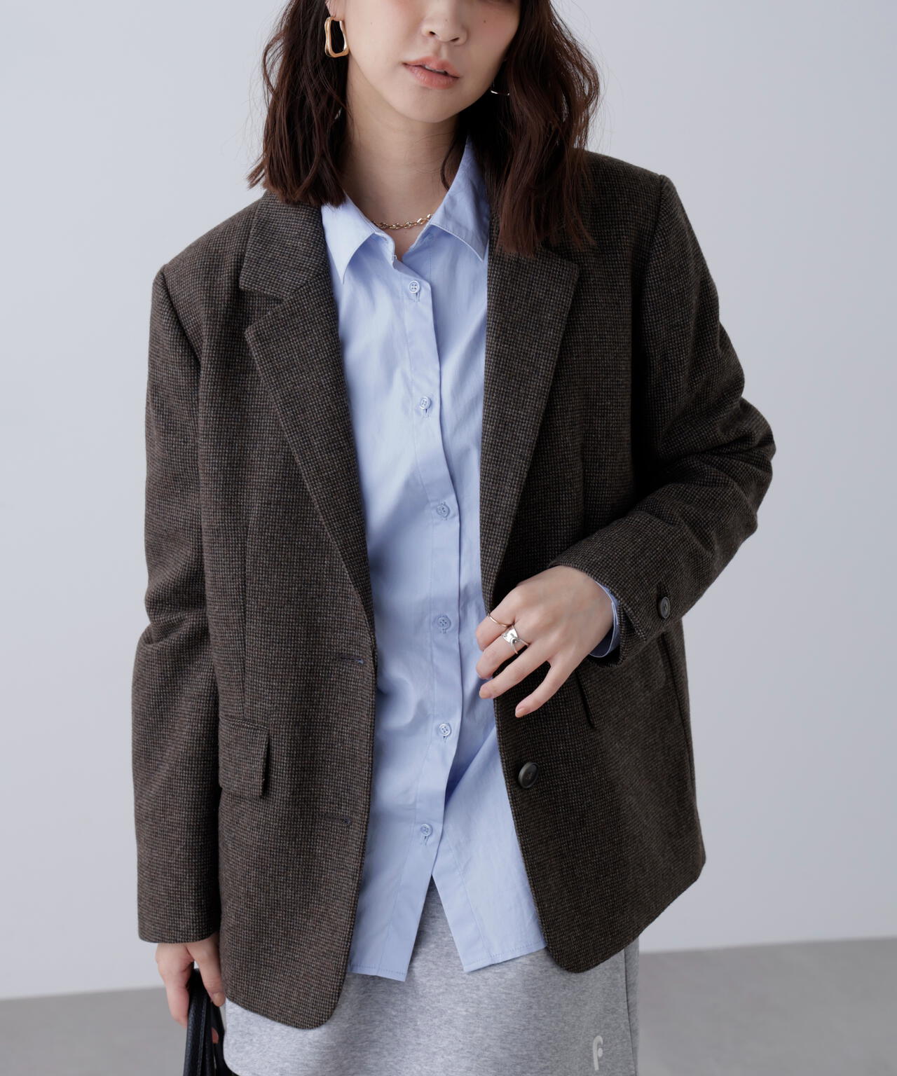 ウール混オーバーサイズジャケット