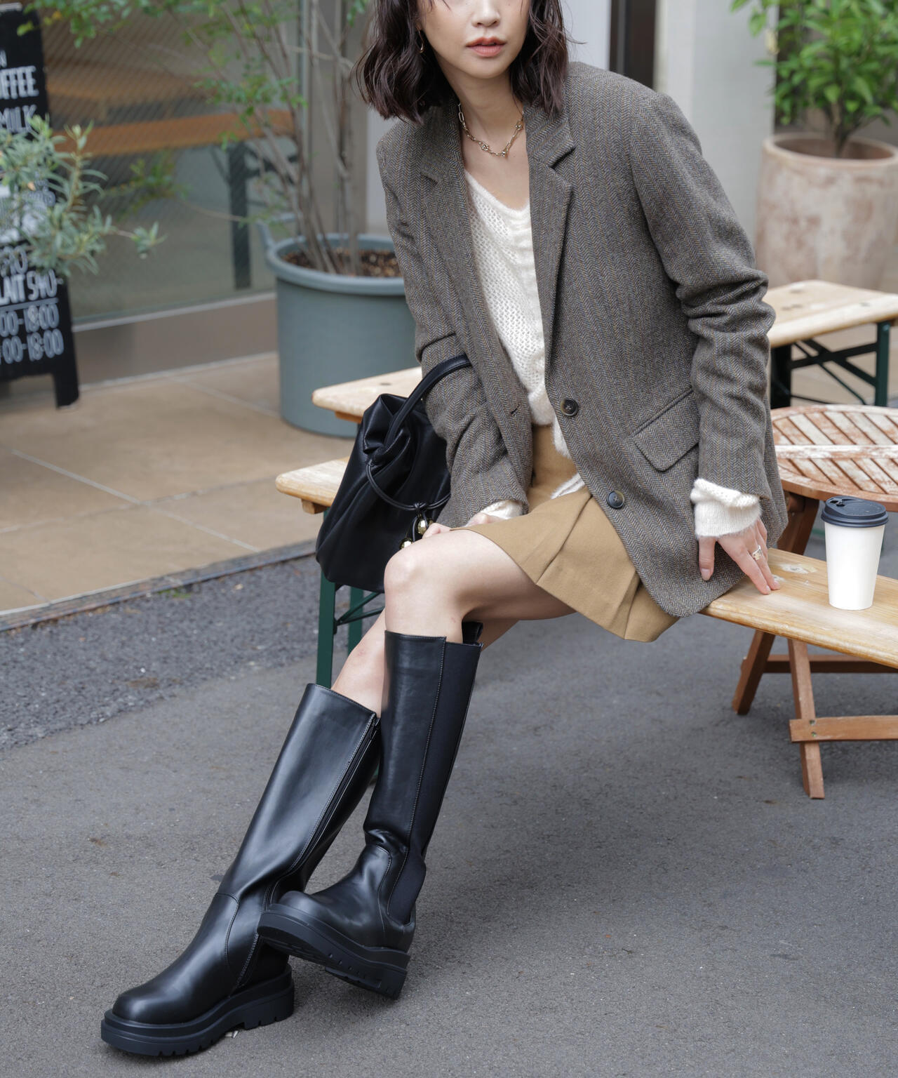 ウール混オーバーサイズジャケット