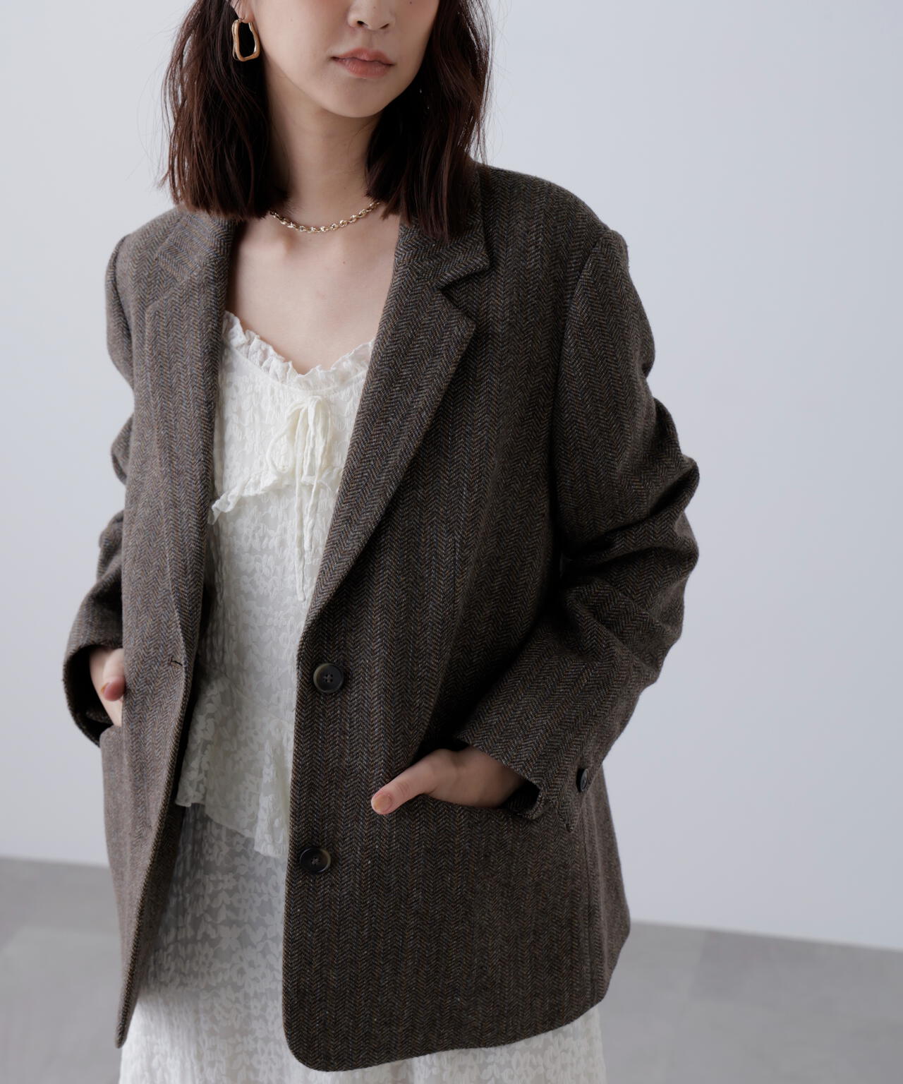 ウール混オーバーサイズジャケット
