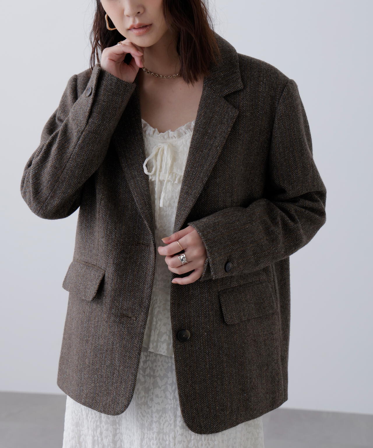 ウール混オーバーサイズジャケット