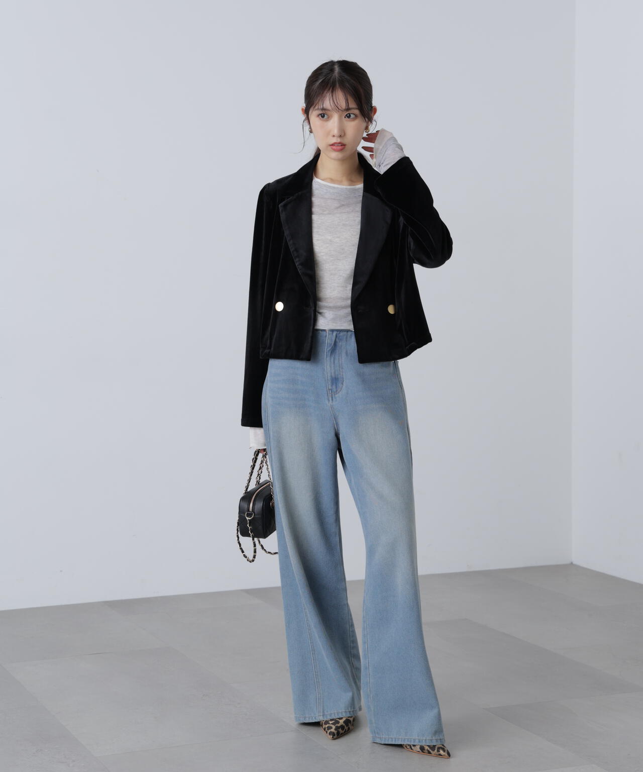 MFM】金ボタンベロアクロップドジャケット | FREE'S MART（フリーズ