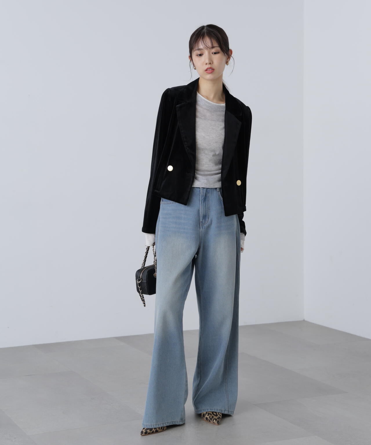 MFM】金ボタンベロアクロップドジャケット | FREE'S MART（フリーズ