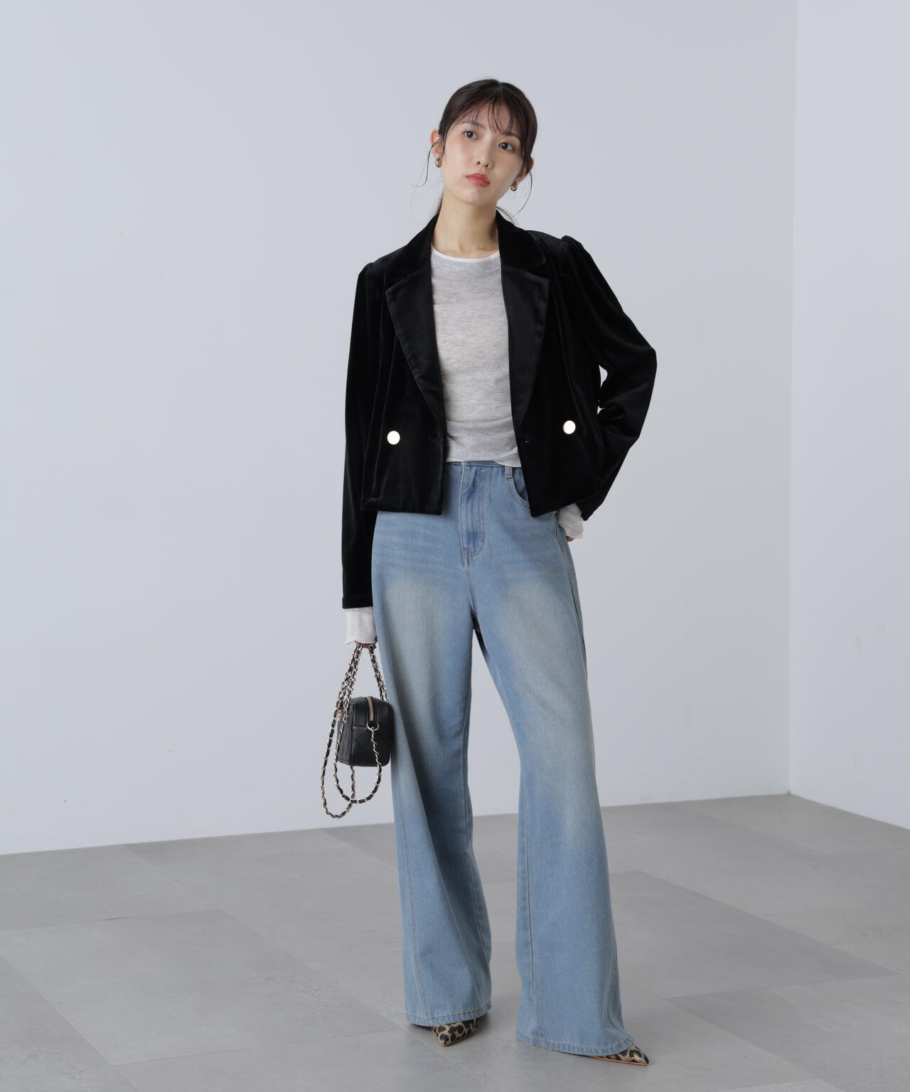 MFM】金ボタンベロアクロップドジャケット | FREE'S MART（フリーズ